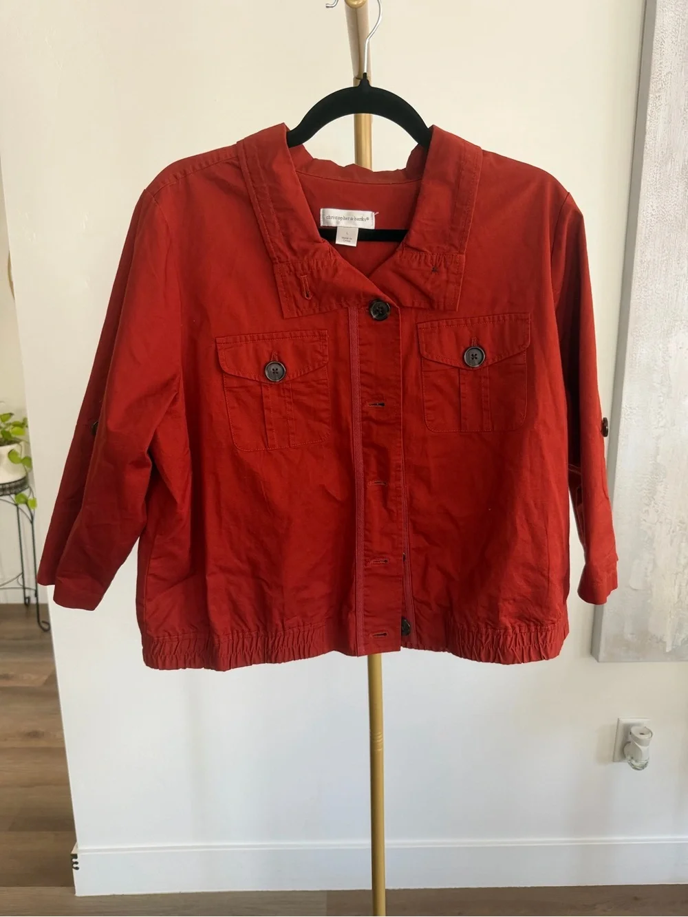 331. Christopher & Banks Rust Button-Front Jacket - Picture 2 of 3